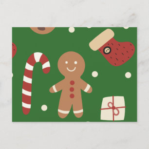 Christmas Gingerbread Man Postcard