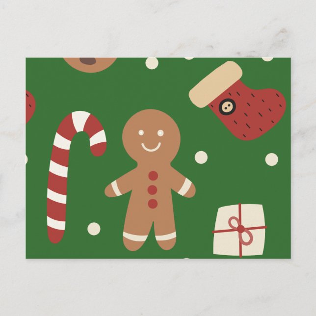 Christmas Gingerbread Man Postcard (Front)