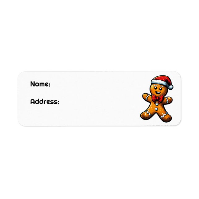 Christmas Gingerbread Man Return Address  Label (Front)