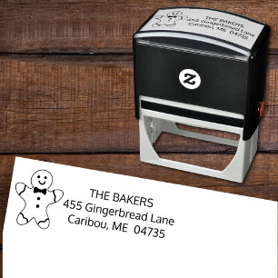Christmas Gingerbread Man Return Address Self-inking Stamp