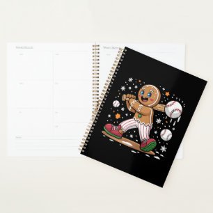 Christmas Gingerbread Man Sports Player Baseball Planner