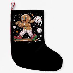 Christmas Gingerbread Man Sports Player Baseball Small Christmas Stocking