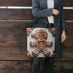 Christmas Gingerbread Man Tote Bag