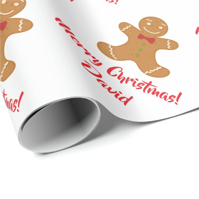 Christmas Gingerbread Man wrapping paper (Roll Corner)