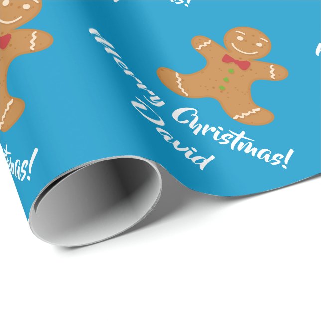Christmas Gingerbread Man wrapping paper (Roll Corner)