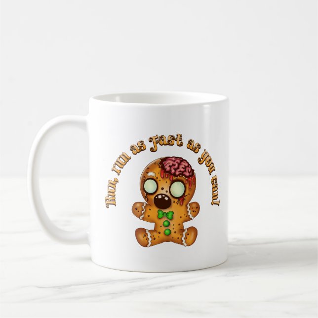 Christmas Gingerbread Man Zombie Coffee Mug (Left)
