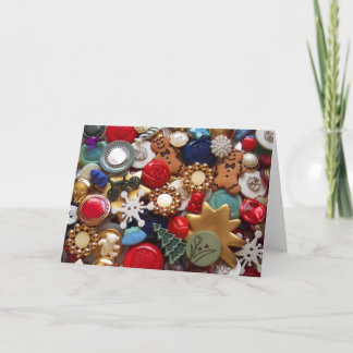 Christmas Gingerbread Men Buttons Holiday Card