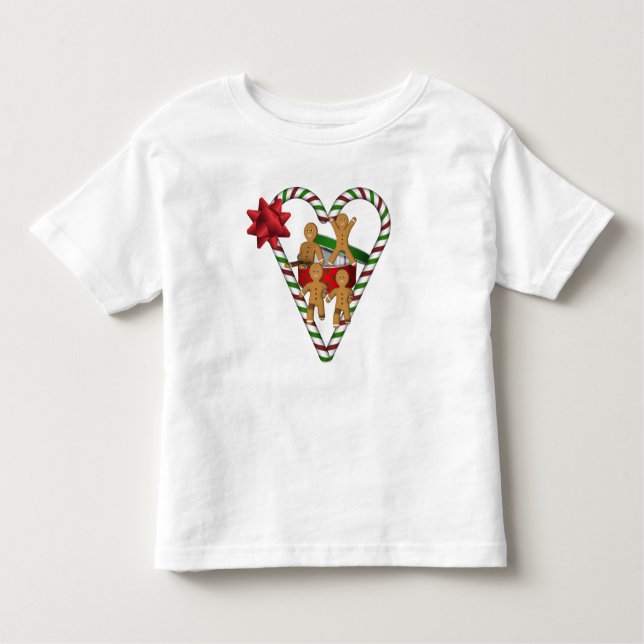 Christmas Gingerbread Men Holiday Toddler T-Shirt (Front)