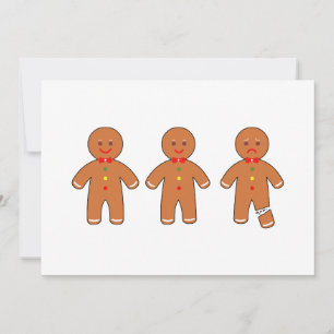 Christmas gingerbread men invitation