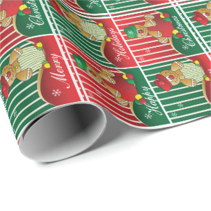 Christmas Gingerbread Men Squares Wrapping Paper