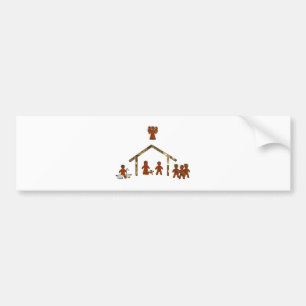 christmas gingerbread nativity bumper sticker