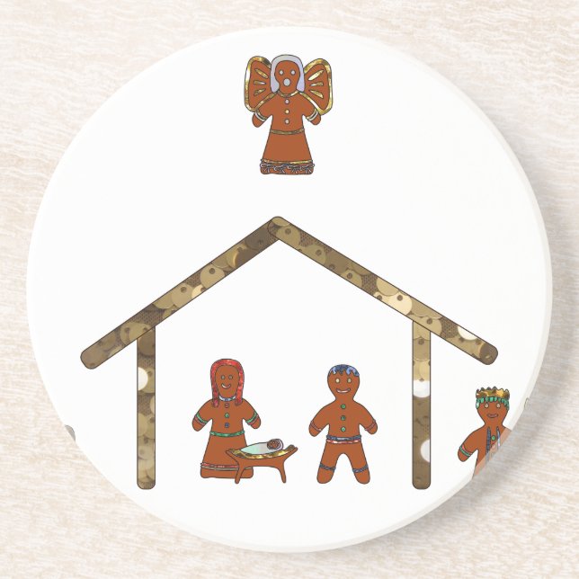 christmas gingerbread nativity coaster (Front)