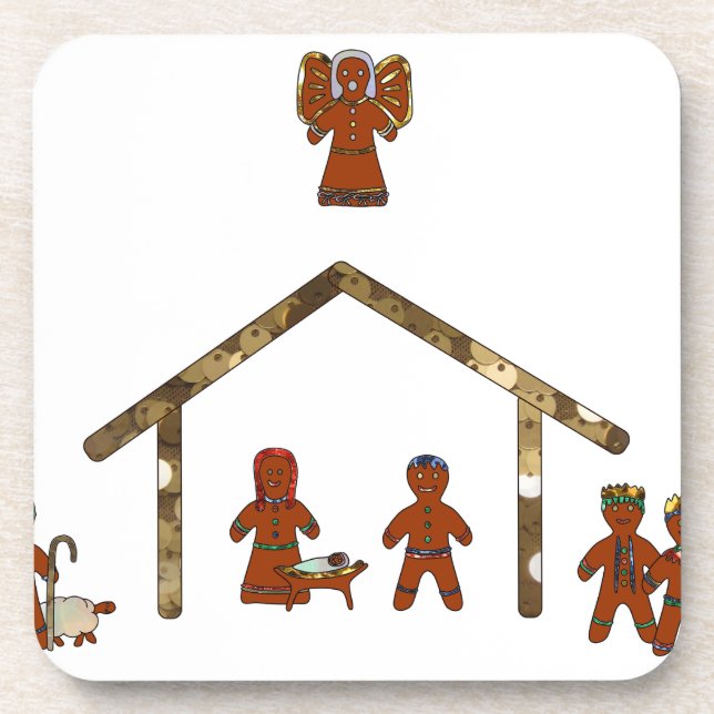 christmas gingerbread nativity coaster (Front)