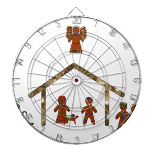 christmas gingerbread nativity dartboard