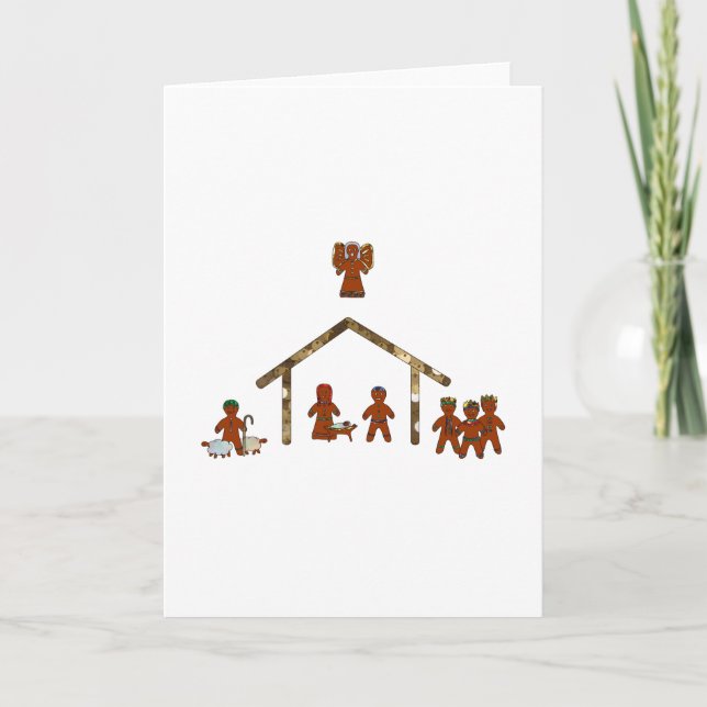 christmas gingerbread nativity holiday card (Front)