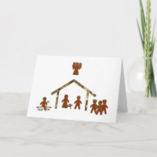 christmas gingerbread nativity holiday card
