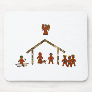christmas gingerbread nativity mouse pad