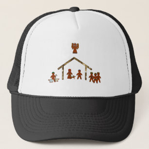 christmas gingerbread nativity trucker hat