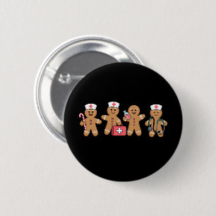 Christmas Gingerbread Nurse Team Crew Gifts 6 Cm Round Badge