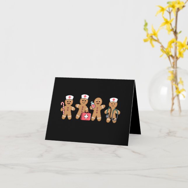 Christmas Gingerbread Nurse Team Crew Gifts Card (Yellow Flower)