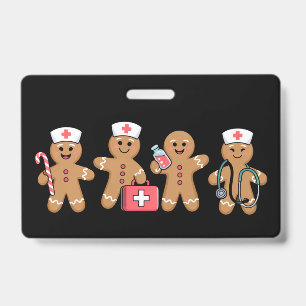 Christmas Gingerbread Nurse Team Crew Gifts ID Badge