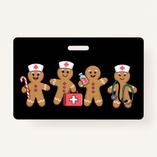 Christmas Gingerbread Nurse Team Crew Gifts ID Badge