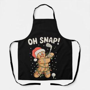 Christmas Gingerbread Oh Snap Cookie Golf Golfer Apron