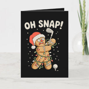 Christmas Gingerbread Oh Snap Cookie Golf Golfer Holiday Card