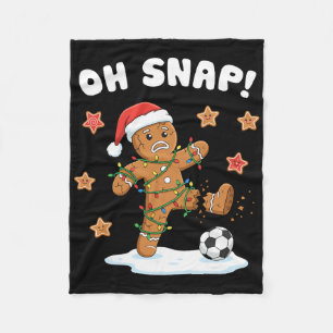 Christmas Gingerbread Oh Snap Cookie Xmas Holiday  Fleece Blanket
