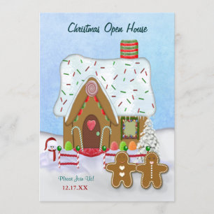 Christmas Gingerbread Open House  Invitation