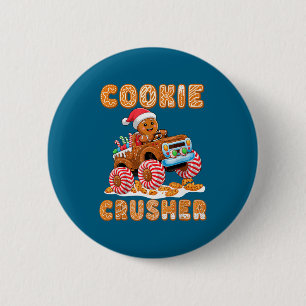 Christmas Gingerbread Pajamas Cookie Crusher Monst 6 Cm Round Badge