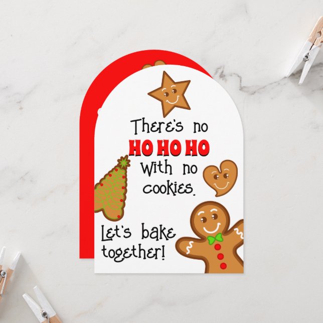 Christmas Gingerbread Pals - Baking Party Invitation (Front/Back In Situ)
