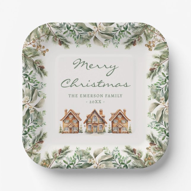 Christmas Gingerbread Paper Plate (Front)