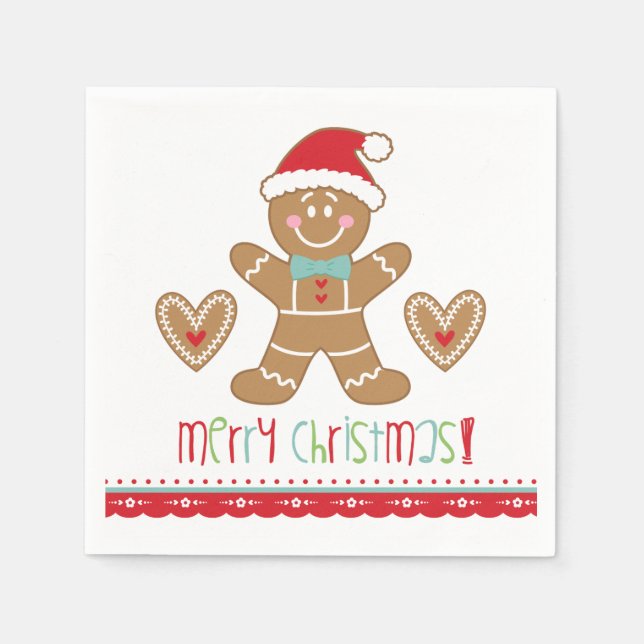 Christmas Gingerbread Party Napkin (Front)