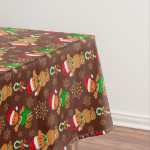 Christmas gingerbread pattern cookie tablecloth
