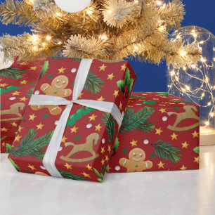 Christmas Gingerbread pattern wrapping paper