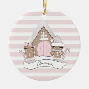 Christmas Gingerbread Pink Tree Decoration