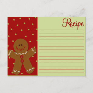 Christmas Gingerbread Recipe Cards