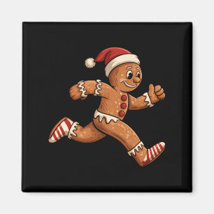 Christmas Gingerbread Running Funny Runners Pajama Magnet