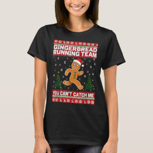 Christmas Gingerbread Running Team Funny Xmas Tee 
