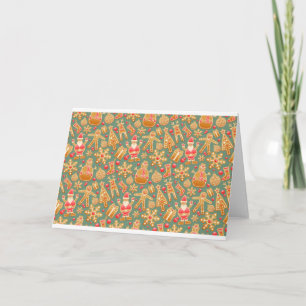 christmas gingerbread santa holiday card