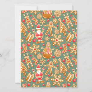 christmas gingerbread santa holiday card