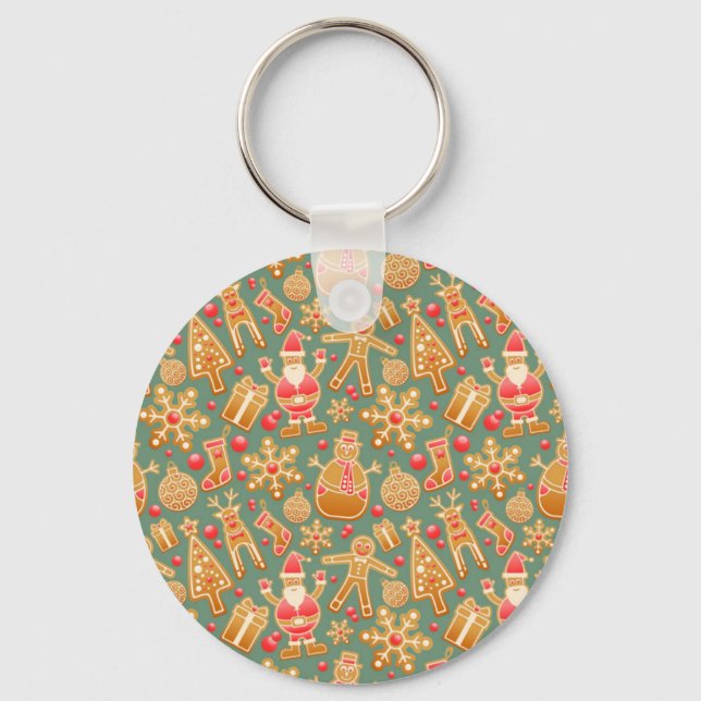 christmas gingerbread santa key ring (Front)