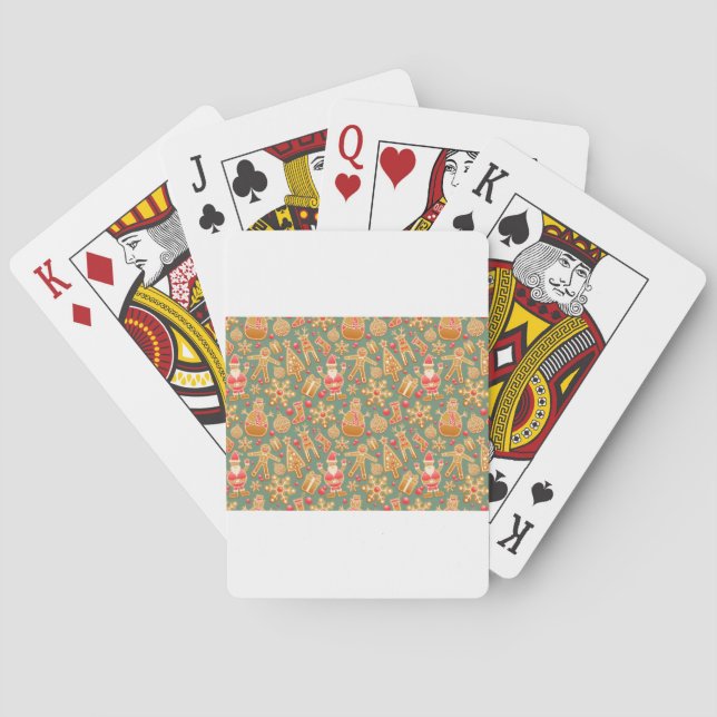 christmas gingerbread santa playing cards (Back)