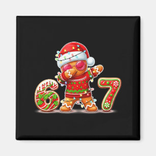 Christmas Gingerbread Six Seven 67 Ice Cream Drip Magnet