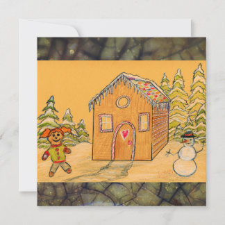 christmas gingerbread snowball fight holiday card