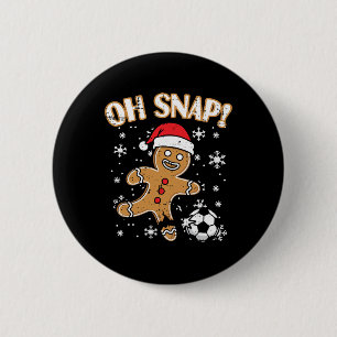 Christmas Gingerbread Soccer Oh Snap Funny Xmas Bo 6 Cm Round Badge