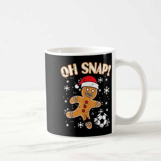 Christmas Gingerbread Soccer Oh Snap Funny Xmas Bo Coffee Mug (Right)