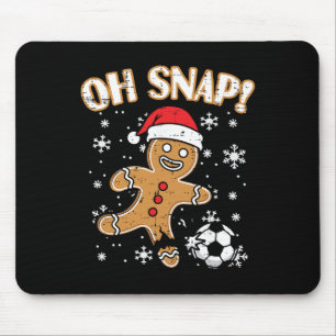 Christmas Gingerbread Soccer Oh Snap Funny Xmas Bo Mouse Pad
