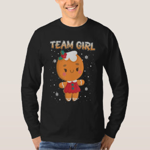 Christmas Gingerbread Team Girl Gender Reveal Wome T-Shirt